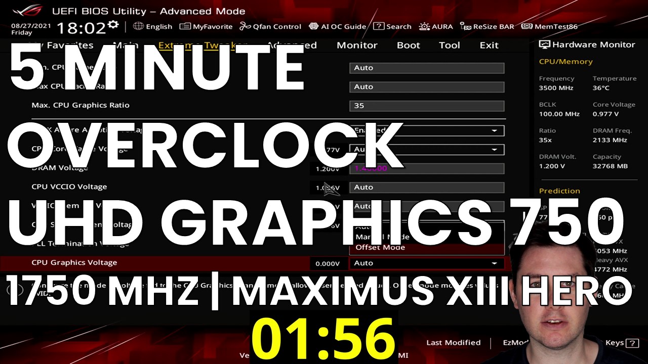 UHD Graphics 750 5 minute overclock