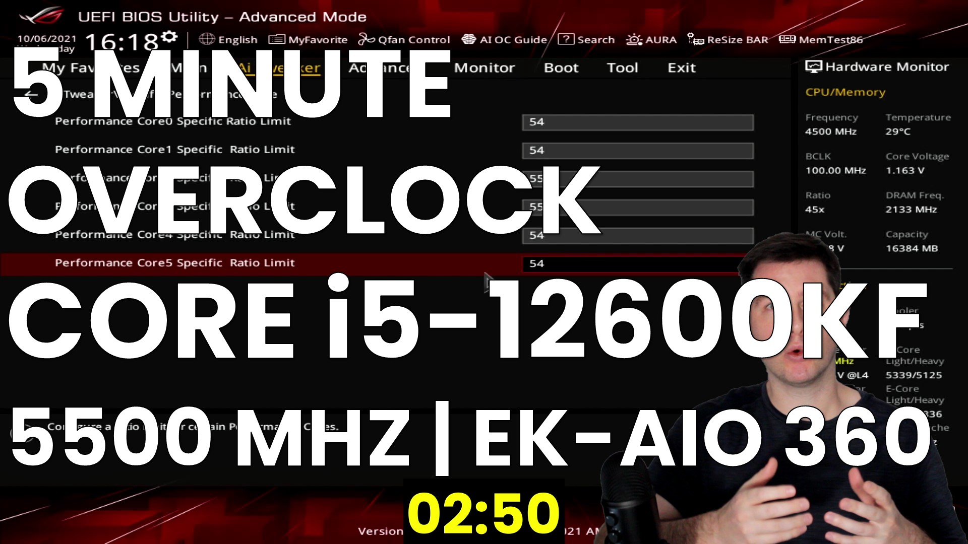 core i5-12600kf 5 minute overclock