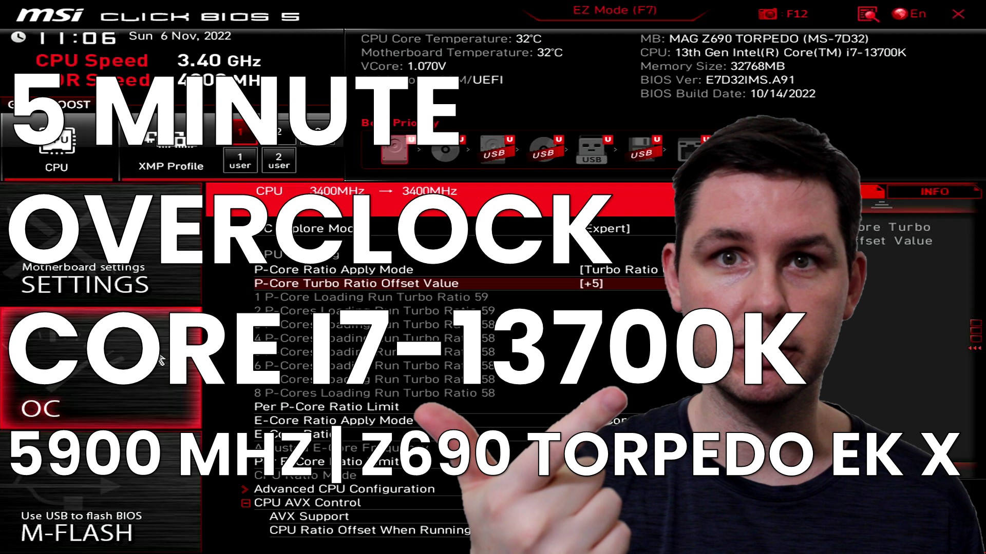 core i7-13700k 5 minute overclock